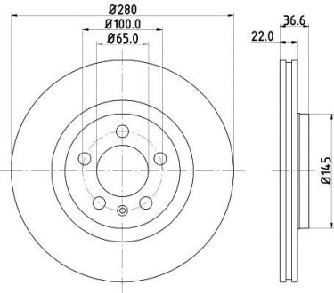 Диск гальмівний з покриттям PRO; передн. Hella pagid 8DD 355 105-381