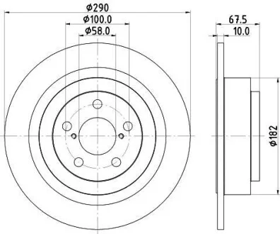 HELLA SUBARU диск гальмівний задн. Legacy III,IV 98-, Outback 00- Hella pagid 8DD 355 113-791