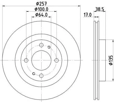 HELLA CITROEN Диск гальмівний передн. C-ZERO C-Zero, MITSUBISHI Hella pagid 8DD 355 125-241