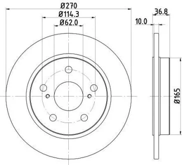 Диск гальмівний з покриттям PRO; задн. Hella pagid 8DD 355 118-971