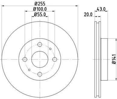 HELLA PRO TOYOTA гальмівний диск передн.Yaris 00-05 Hella pagid 8DD 355 108-881