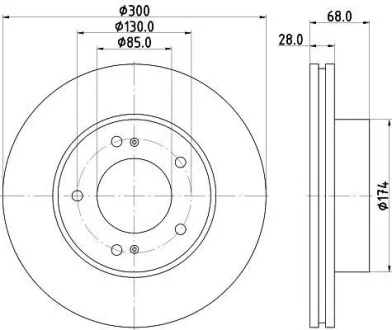 HELLA SSANGYONG Диск гальмівний передн RODIUS I 05- Hella pagid 8DD 355 116-461