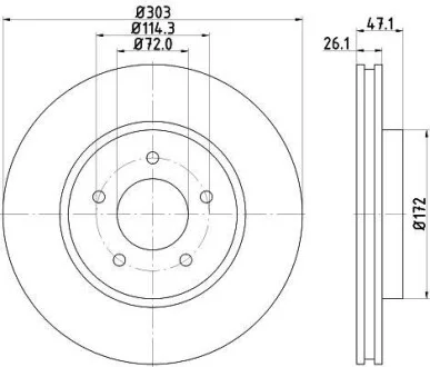 HELLA MAZDA диск гальмівний передн. Tribute 2.3 04- Hella pagid 8DD 355 116-261