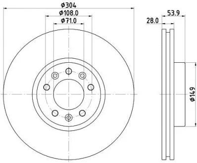 Диск гальмівний з покриттям PRO передній Hella pagid 8DD 355 125-411