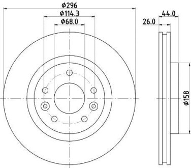 HELLA PRO NISSAN Диск гальмівний передній LEAF Hella pagid 8DD 355 122-791