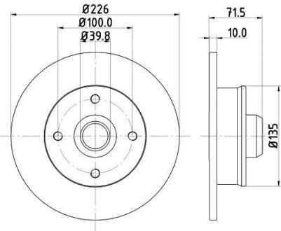 HELLA VW Диск гальмівний задній SEAT Hella pagid 8DD 355 101-661