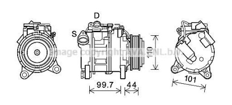 AVA BMW Компресор кондиціонера 1 (F20), 1 (F21), 3 (E90), 3 (F30, F80), 3 Gran Turismo (F34), 3 Touring (E91), 3 Touring (F31), 3 (E92) AVA COOLING BWAK493