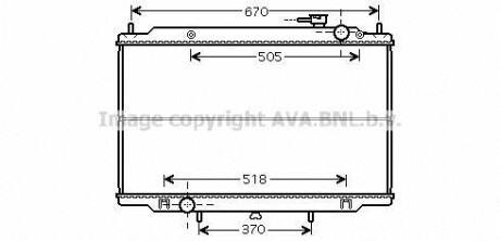 AVA NISSAN Радіатор охолодження двиг. PICK UP (D22) 2.5 TD 98-, 3.2 98- AVA COOLING DN2266