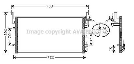 AVA HYUNDAI Радіатор кондиціонера Sonata IV 2.0/2.7, Kia Magentis 01- AVA COOLING HY5083