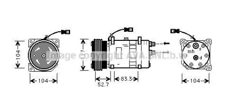 AVA CITROEN Компресор кондиціонера JUMPER I 2.5, 2.8, FIAT, PEUGEOT AVA COOLING CNAK222