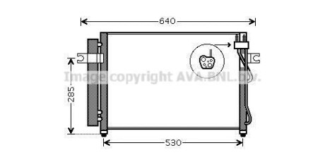 AVA HYUNDAI Радіатор кондиціонера Getz 1.5CRDi 05- AVA COOLING HY5195D (фото 1)