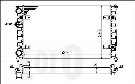 Радіатор охолодження двигуна CORDOBA/ IBIZA II/CADDY II/POLO/ VARIANT 1.4i 93- LORO DEPO 053-017-0051