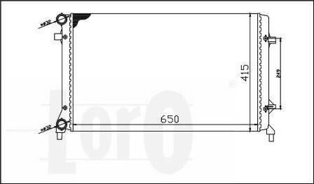 Радіатор води Caddy III 2.0SDI/1.4i/1.6i /Golf/Octavia (+/- AC) (650x398x26) LORO DEPO 053-017-0018