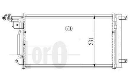 Радіатор кондиціонера A1/Polo/Fabia/Rapid 1.0-1.6/1.6D-2.0D 09- LORO DEPO 003-016-0022