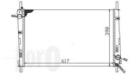 Радіатор охолодження двигуна MONDEO III 1.8 i 16V (AC +/-) 00- LORO DEPO 017-017-0015