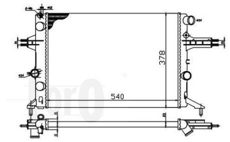 Радіатор охолодження двигуна ASTRA G/ZAFIRA A 1.4i/1.6i 16V98- LORO DEPO 037-017-0022