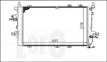Радіатор охолодження Astra H/Zafira B 1.7/1.9CDTi 05- (+/-AC) LORO DEPO 037-017-0069