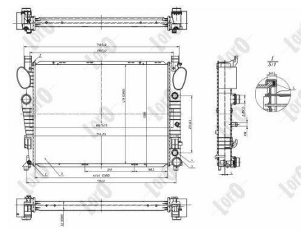 Радіатор охолодження двигуна W220/C215/R230/S320 CDI 00-05 LORO DEPO 054-017-0055-B