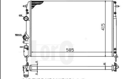 Радіатор охолодження двигуна RENAULT Megane, Scenic 1.4i 95- LORO DEPO 042-017-0005