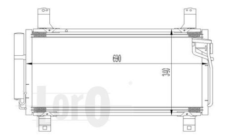 Радіатор кондиціонера (з осушувачем) Mazda 6 1.8-2.5 07-13 LORO DEPO 030-016-0012