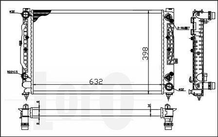 Радіатор охолодження двигуна A4/A6/Passat 95-08 2.5-2.8 LORO DEPO 003-017-0023