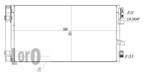 Радіатор кондиціонера Megane III/Scenic III/Fluence 08- LORO DEPO 042-016-0039