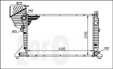 Радіатор охолодження двигуна Sprinter ОМ611-612 00-06 LORO DEPO 054-017-0007