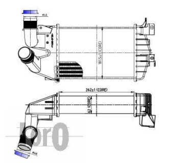 Радіатор інтеркулера Opel Astra H/Zafira 1.3-1.9D 04- LORO DEPO 037-018-0003