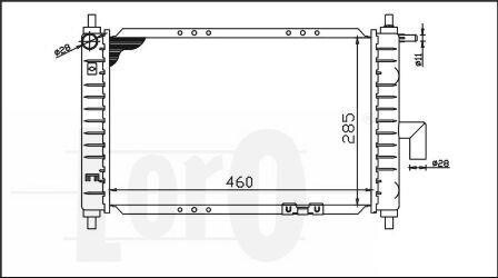 Радіатор охолодження двигуна MATIZ 2 0.8 MT +-AC 01- LORO DEPO 007-017-0003