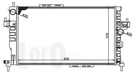 Радіатор води Combo 1.7DTi 01- (+/- AC) (598x369x32) LORO DEPO 037-017-0044