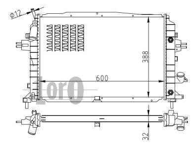Радіатор охолодження двигуна ZAFIRA B 1.9CDTi 05- LORO DEPO 037-017-0088-B