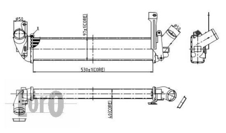 Радіатор інтеркулера KUBISTAR/KANGOO 1.5 dCi 03- LORO DEPO 035-018-0001