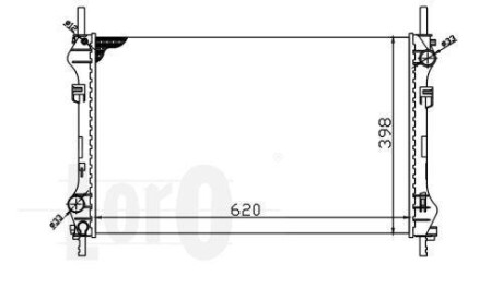 Радіатор охолодження двигуна Transit 2.4 D 00-06 LORO DEPO 017-017-0033