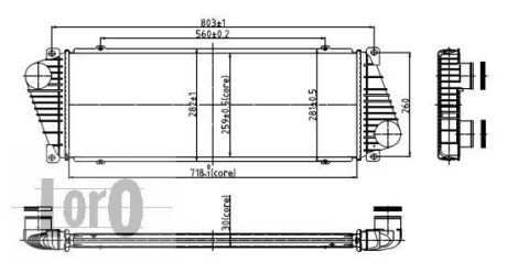 Радіатор інтеркулера а Sprinter/LT 95-06 2.5 Tdi LORO DEPO 054-018-0001