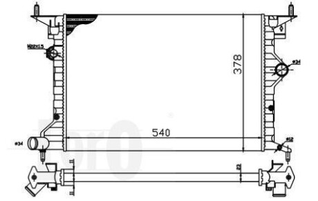 Радіатор охолодження двигуна VECTRA B 1.6 94- LORO DEPO 037-017-0035