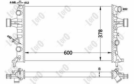 Радіатор води Astra G/Zafira A 98-05 1.4-2.2 LORO DEPO 037-017-0019