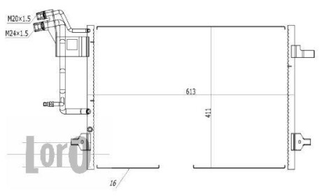 Радіатор кондиціонера SKODA Octavia 05- LORO DEPO 003-016-0002