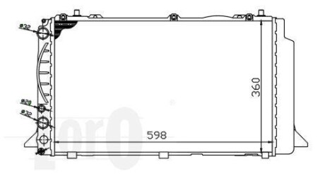 Радіатор води Audi 80 -96 1.9TDI/2.0i LORO DEPO 003-017-0011