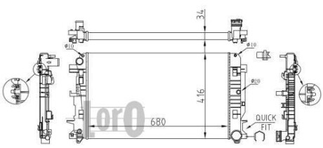 Радіатор води Sprinter/Crafter 06- LORO DEPO 054-017-0035