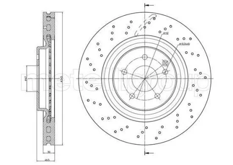 DB Гальмівний диск передній C-CLASS (W203) 03-07, CLK (C209) CLK 500 06-09 CIFAM 800-1533FC