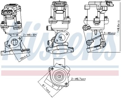 CITROEN Клапан EGR C5 III, Land Rover Discovery III, Range Rover Sport, Jaguar, Peugeot 407/607 2.7HDI NISSENS 98240