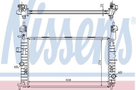 Радіатор OP MERIVA A(03-)1.7 CDTi(+)[OE 1300 254] NISSENS 63087A