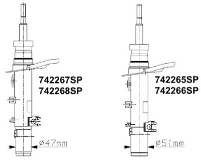 CITROEN амортизатор газ.Original передн.лів.C3 II 09- (47mm) MONROE 742268SP