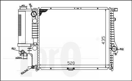 Радіатор охолодження двигуна BMW 5 E34 2.0/2.5i MT +AC LORO DEPO 004-017-0002