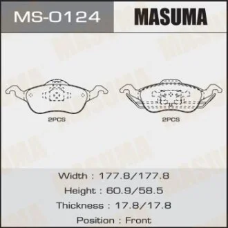 Гальмівні колодки передня AN-4328K, P24046 MASUMA MS0124