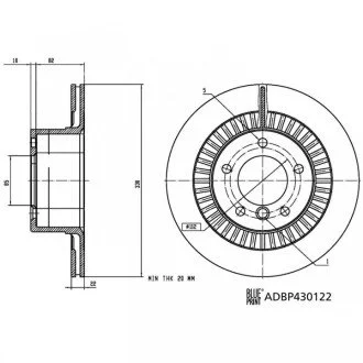 DB Гальмівний диск задній G-CLASS (W463) AMG G 63 (463.272) 15-18 BLUE PRINT ADBP430122