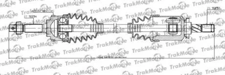 TRAKMOTIVE NISSAN Полуось лів. с ABS 44 зуб. L=639mm, 27/25 зуб. PRIMERA Hatchback (P11) 1.6 16V 96-02 Trakmotive 30-1121
