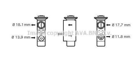 AVA BMW Розширювальний клапан сист. кондиціювання 5 (E60), 5 Touring (E61), 6 (E63) AVA COOLING BW1238