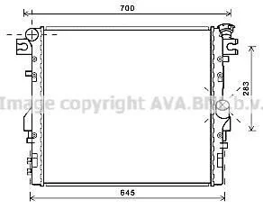 AVA JEEP Радіатор охолодження двиг. WRANGLER III 2.8, 3.6, 3.8 07- AVA COOLING JE2052