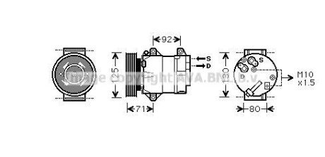 AVA NISSAN Компресор кондиціонера QASHQAI / QASHQAI +2 I 1.5 dCi AVA COOLING RTAK441